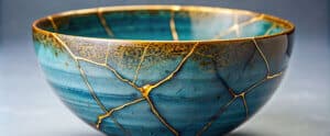 gold, ceramic, kintsugi, cracks, repaired, art form, cultural, P