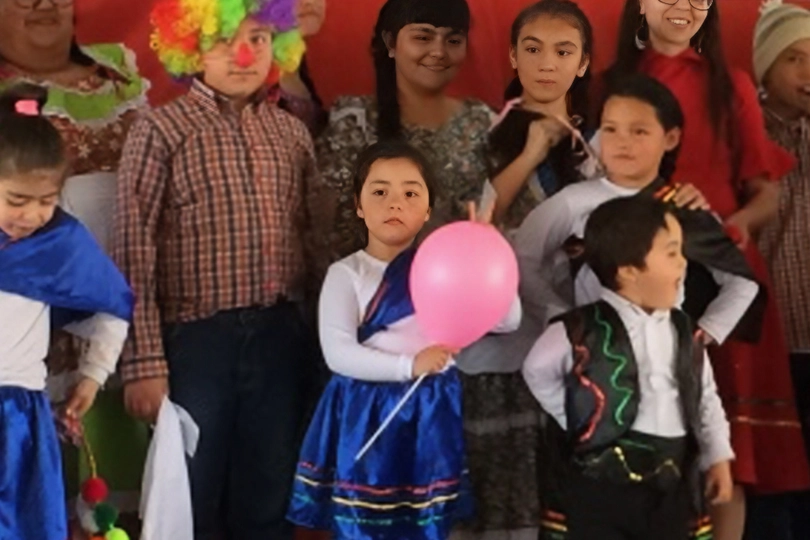 Chilean girl celebrating Annual Independence Day celebration.